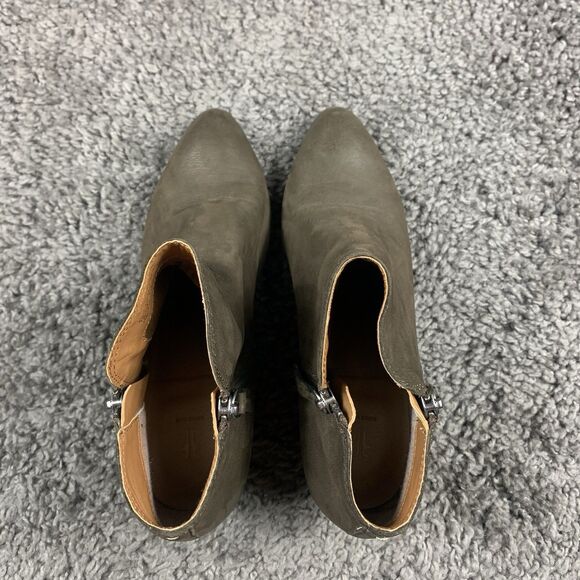 Frye Women's Judith Boot Size 6.5 M Block Heel Bootie Brown Distressed Leather - Picture 5 of 8